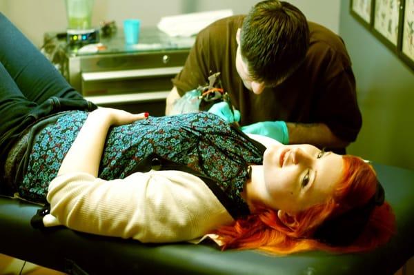 Ben McClellan giving me my epic tattoo!