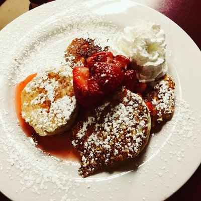 Strawberry shortcake biscuit French toast