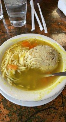 Mish mash soup  Combination of chicken noodle and matzo ball soup 10/10