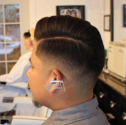 Combover skin fade.