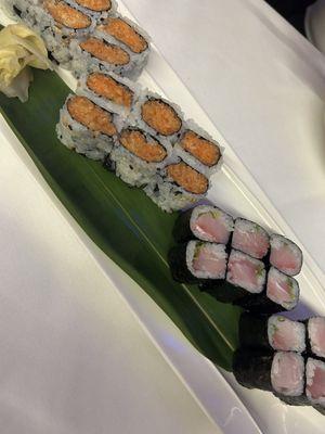 Spicy Tuna Roll and Yellowtail Jalapeño