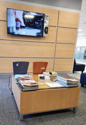 Some of the waiting room in the dealership itself