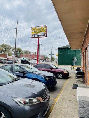 Parking lot view near 11th street in Tulsa.