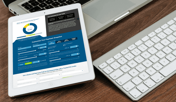 VA Loan calculator for an online bank that we started
