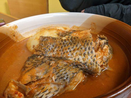 Fufu with tilapia