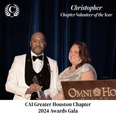 Chapter Volunteer of the Year Awarded by Greater Houston Chapter Community Associations Institute