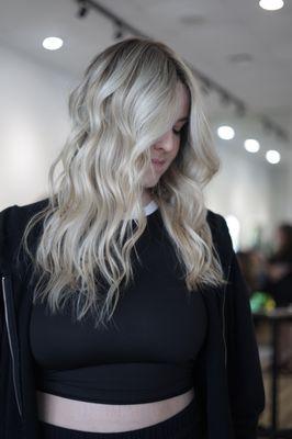 Bring and soft dimensional blonde.