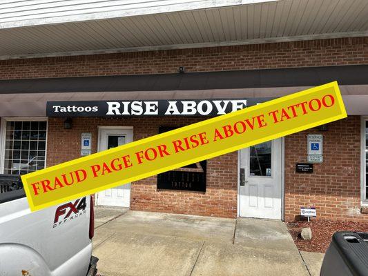 Fraud Page Not Associated to Rise Above Tattoo LLP