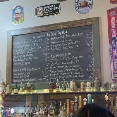 Beer menu