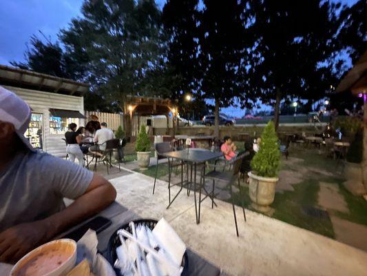 Outdoor patio seating. So nice!