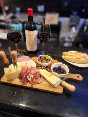 The perfect charcuterie board with Austin Hope Cab.