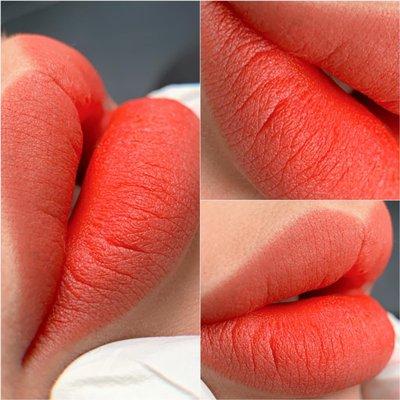 Nude Orange Lip Blushing tattoo