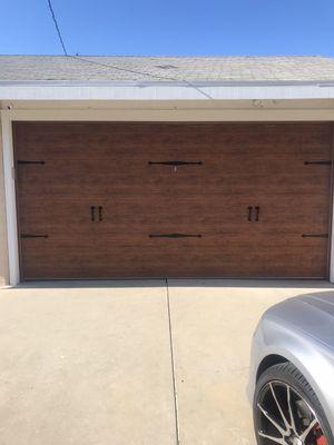 Wood look carriage house door