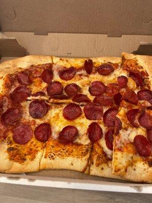 Tasty pepperoni pizza