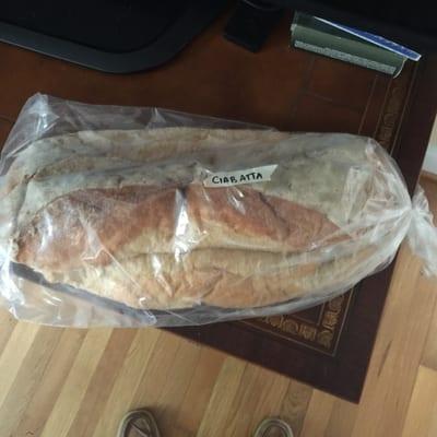 The loaf of Ciabatta is HUGE!