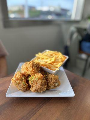 Bone in soy garlic combo with fluffy fries