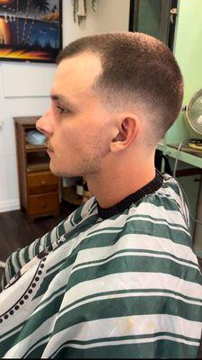 Low bald/skin fade haircut.