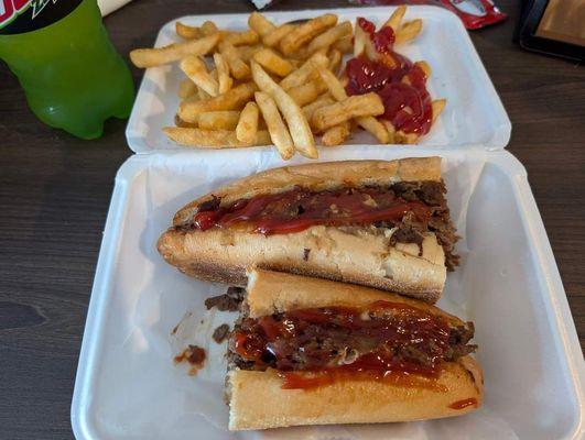 Philly Cheesesteak and Fries