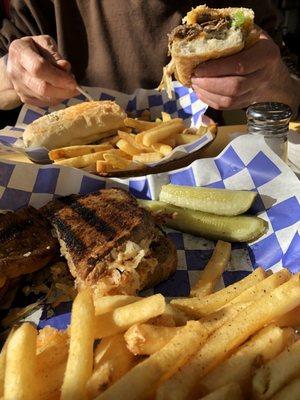 Italian beef (colossal) and mouthwatering Reuben, both with the best fries around!