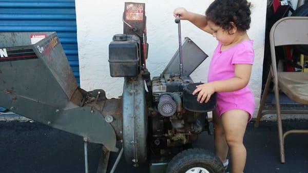 Disassemble and overhaul the carburetor underneath the air cleaner assembly I'm touching with my left hand.