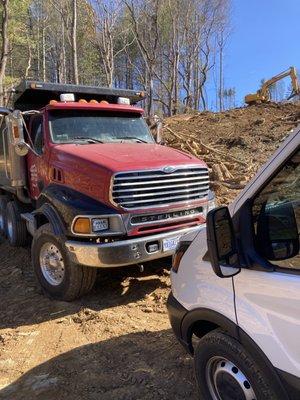 A dump truck that we made keys for after all keys had been lost.