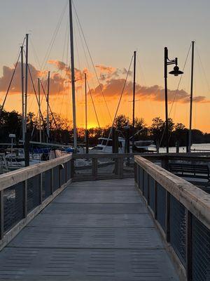 An absolute beautiful sunset at the nearby riverfront harbor.