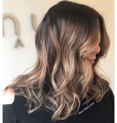 Chestnut Brown Balayade | Best Hair Salon in New York City | To make an appointment visit us online @muresalon.com or call us at 2126285393