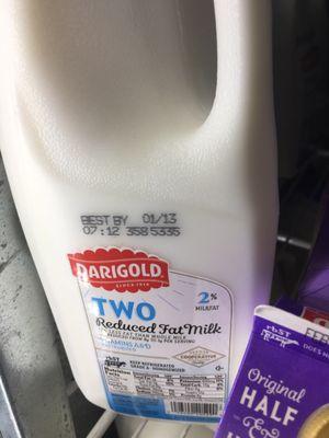 Today is January 26th. This milk is 13 days expired.