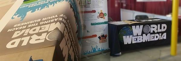 World WebMedia's booth set up from the 2014 Vista Business Expo