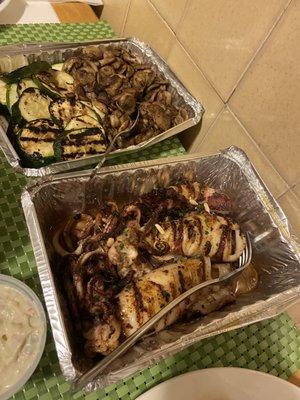 Grilled Mushrooms and Zucchini