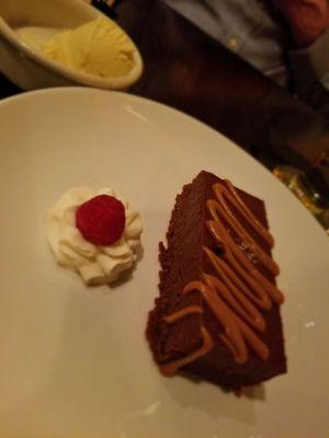 Orange dark chocolate torte (with gelato in a separate dish)