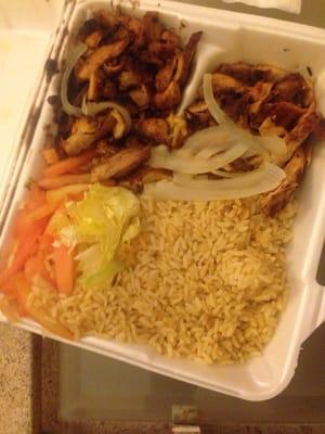 The dry chicken and rice