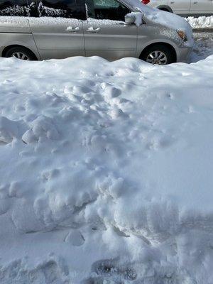 A before photo to show how much snow there was on the sidewalk.