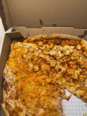 1/2 Buffalo Chicken Pizza 1/2 cheese