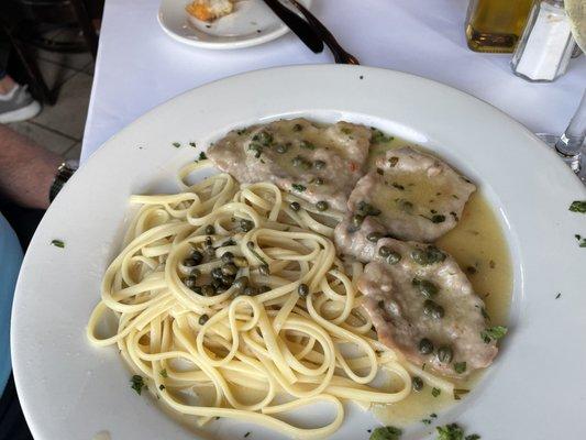 Tender Veal Piccata over linguine. Didn't need to use the knife!!