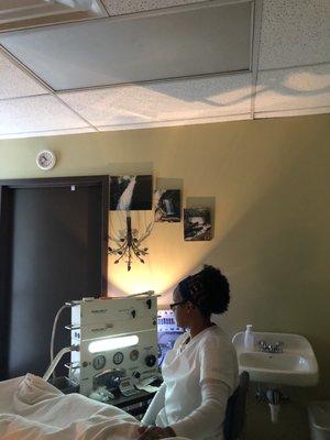 The Colon Hydrotherapy machine and Hamri doing what she does best