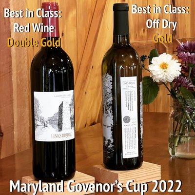 Two Best in Class wines at the Maryland Govenors Cup