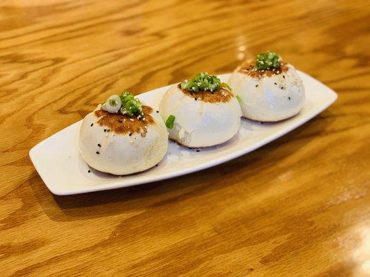 3 pan fried Pork and cabbage Buns