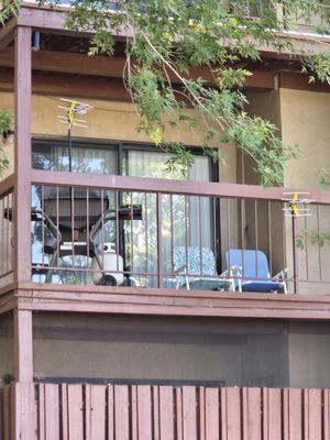 This person can have 2 antennas on their balcony