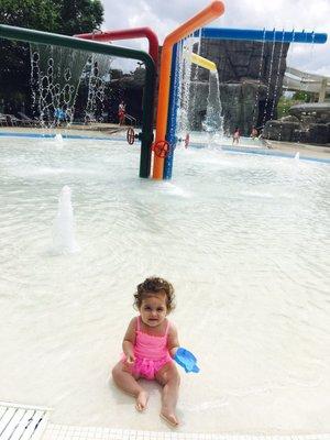 Part of the splash pad in the kiddie area