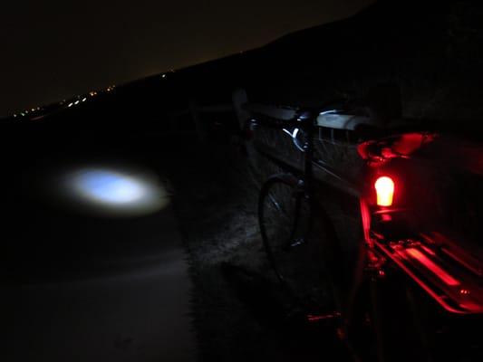 Got my lights setup at Brave New Wheel.  Riding the trails system at night and first night saw 3 shooting stars! :-)