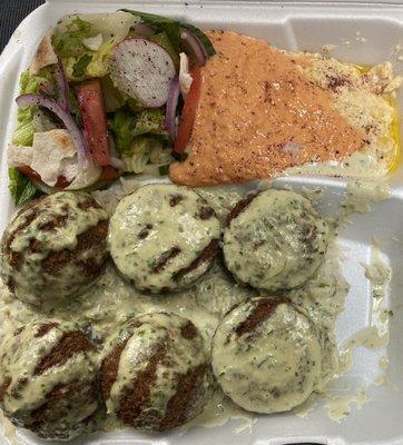 Falafel platter-vegan with tahini