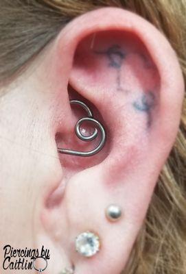 Daith with a custom made niobium heart from Unbreakable Jewellery