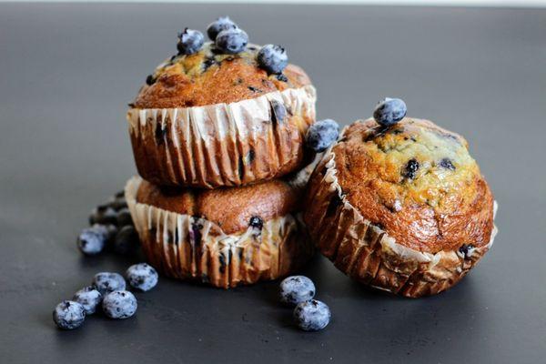 We serve delicious blueberry muffins!