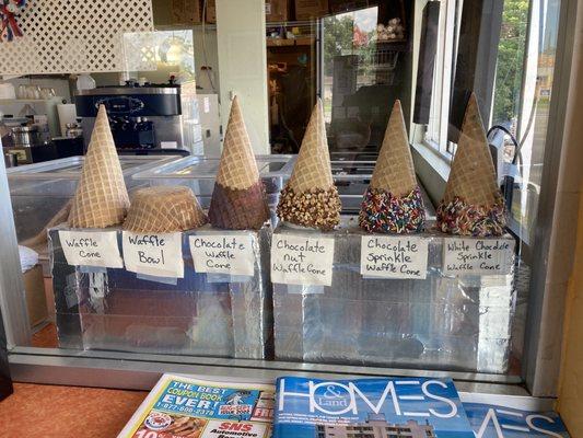 Different varieties of cones depending on what you crave