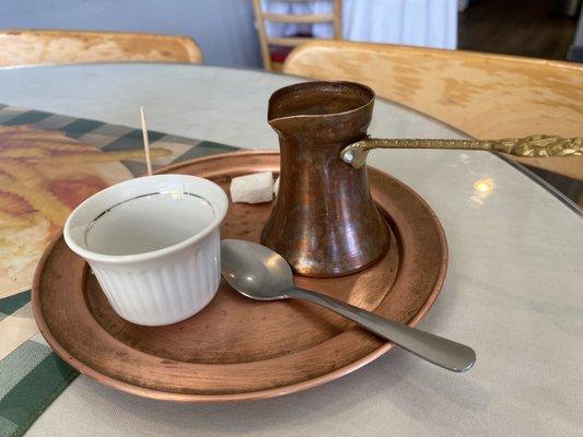 Bosnian Coffee!  Similar to Turkish or Arabic coffee.