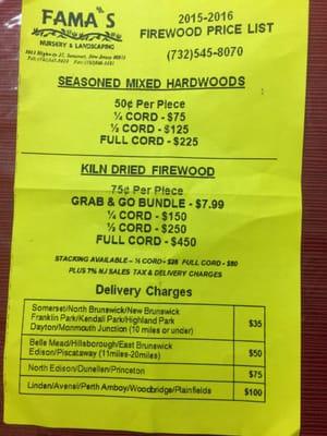 Firewood price