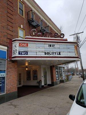 The outside marquee. Looks like its needs a refurb but the thearter is all new on the inside. lights, camera, action.