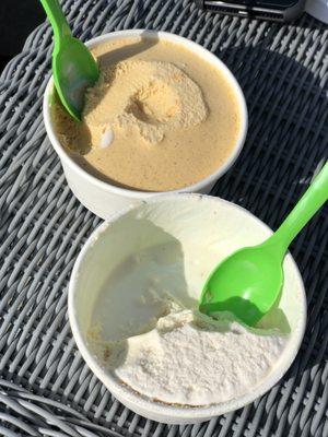 Pumpkin ice cream and maple walnut ice cream.