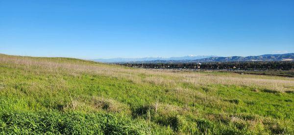 From green grass to the snowy mountains